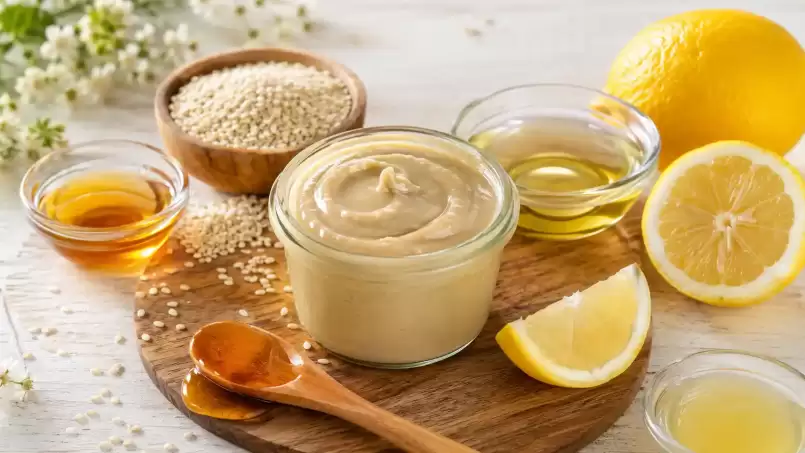 Sezamų pasta su medumi ir citrina